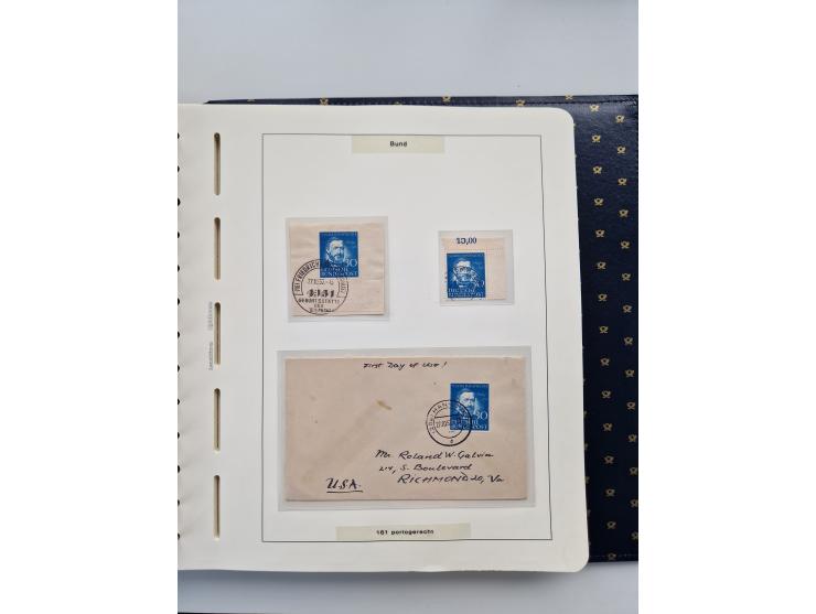 1949/90, umfangreiche Sammlung “Erst- und Letzttage” mit vielen losen Marken, Einheiten, kpl. Bogen, schönen Briefstücken, Br