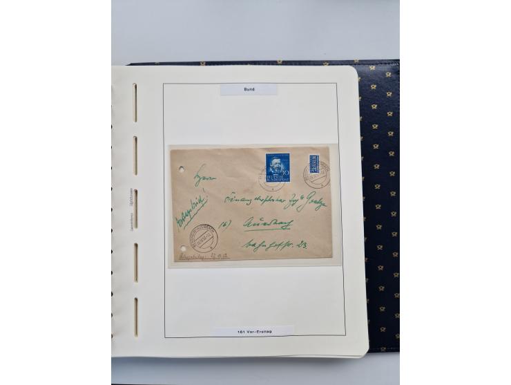 1949/90, umfangreiche Sammlung “Erst- und Letzttage” mit vielen losen Marken, Einheiten, kpl. Bogen, schönen Briefstücken, Br