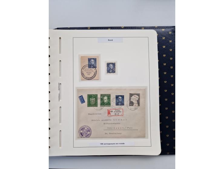 1949/90, umfangreiche Sammlung “Erst- und Letzttage” mit vielen losen Marken, Einheiten, kpl. Bogen, schönen Briefstücken, Br