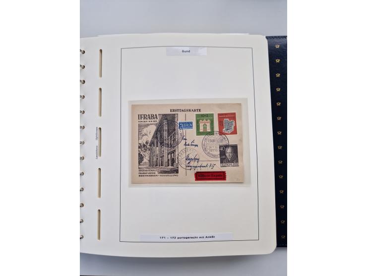 1949/90, umfangreiche Sammlung “Erst- und Letzttage” mit vielen losen Marken, Einheiten, kpl. Bogen, schönen Briefstücken, Br