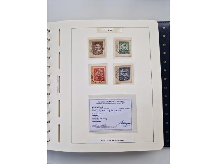 1949/90, umfangreiche Sammlung “Erst- und Letzttage” mit vielen losen Marken, Einheiten, kpl. Bogen, schönen Briefstücken, Br