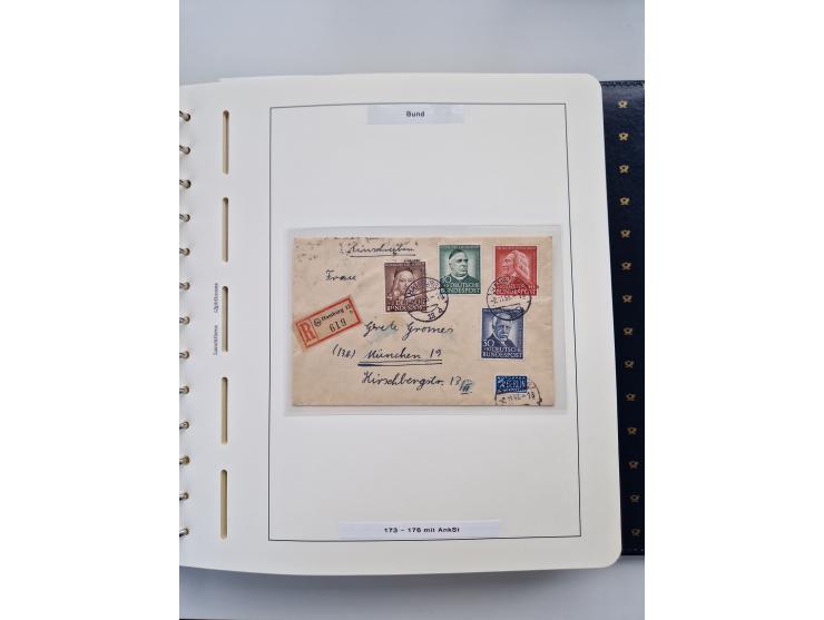 1949/90, umfangreiche Sammlung “Erst- und Letzttage” mit vielen losen Marken, Einheiten, kpl. Bogen, schönen Briefstücken, Br