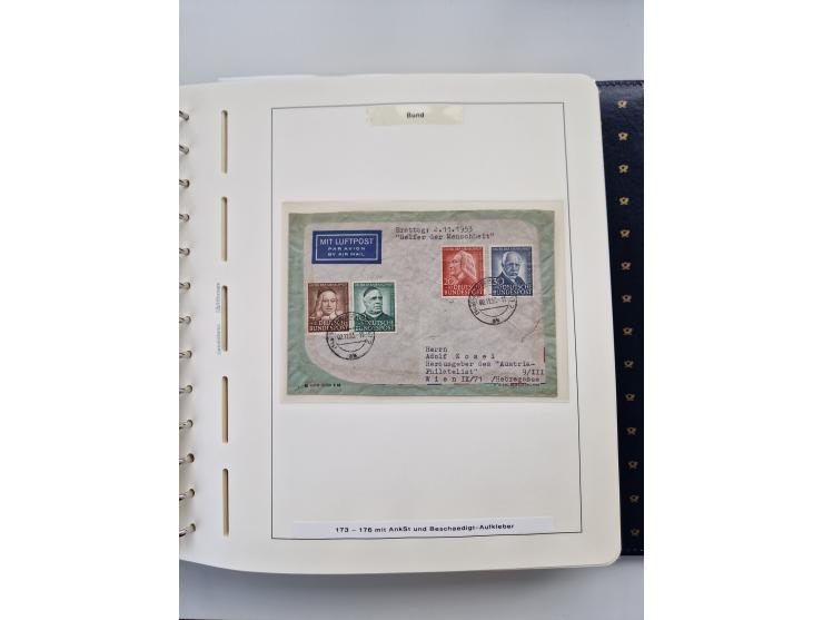 1949/90, umfangreiche Sammlung “Erst- und Letzttage” mit vielen losen Marken, Einheiten, kpl. Bogen, schönen Briefstücken, Br