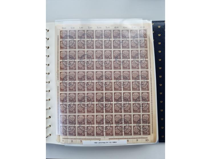 1949/90, umfangreiche Sammlung “Erst- und Letzttage” mit vielen losen Marken, Einheiten, kpl. Bogen, schönen Briefstücken, Br