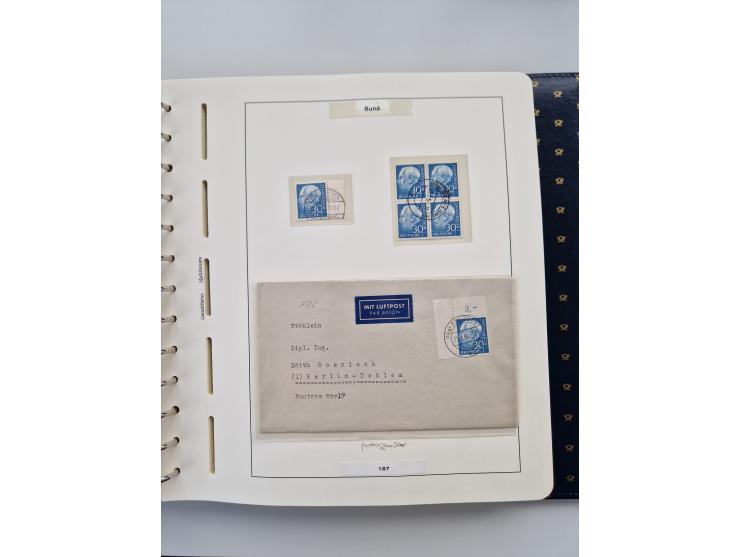 1949/90, umfangreiche Sammlung “Erst- und Letzttage” mit vielen losen Marken, Einheiten, kpl. Bogen, schönen Briefstücken, Br