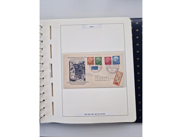 1949/90, umfangreiche Sammlung “Erst- und Letzttage” mit vielen losen Marken, Einheiten, kpl. Bogen, schönen Briefstücken, Br