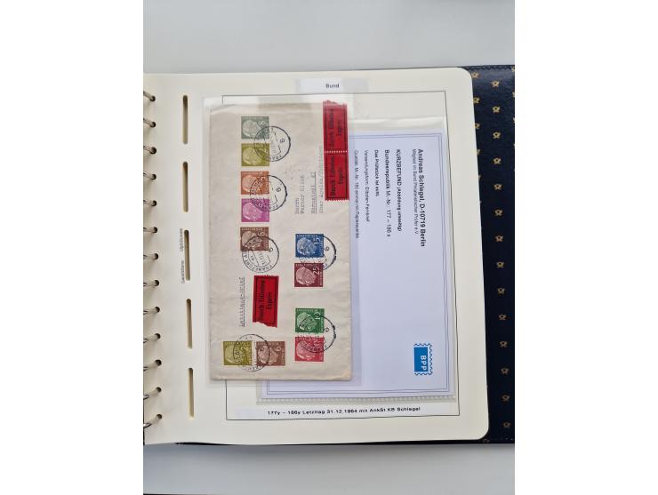 1949/90, umfangreiche Sammlung “Erst- und Letzttage” mit vielen losen Marken, Einheiten, kpl. Bogen, schönen Briefstücken, Br