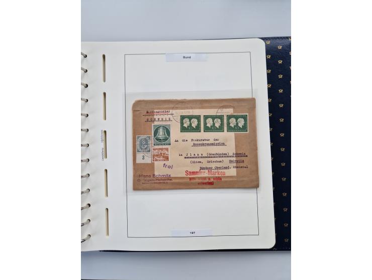 1949/90, umfangreiche Sammlung “Erst- und Letzttage” mit vielen losen Marken, Einheiten, kpl. Bogen, schönen Briefstücken, Br