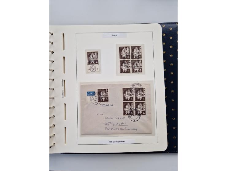 1949/90, umfangreiche Sammlung “Erst- und Letzttage” mit vielen losen Marken, Einheiten, kpl. Bogen, schönen Briefstücken, Br