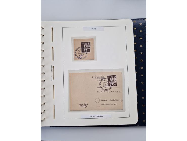 1949/90, umfangreiche Sammlung “Erst- und Letzttage” mit vielen losen Marken, Einheiten, kpl. Bogen, schönen Briefstücken, Br