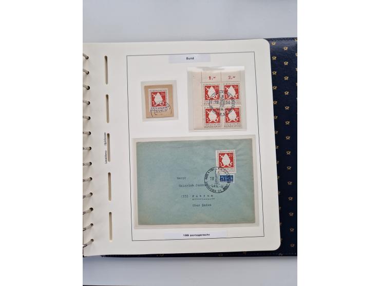1949/90, umfangreiche Sammlung “Erst- und Letzttage” mit vielen losen Marken, Einheiten, kpl. Bogen, schönen Briefstücken, Br