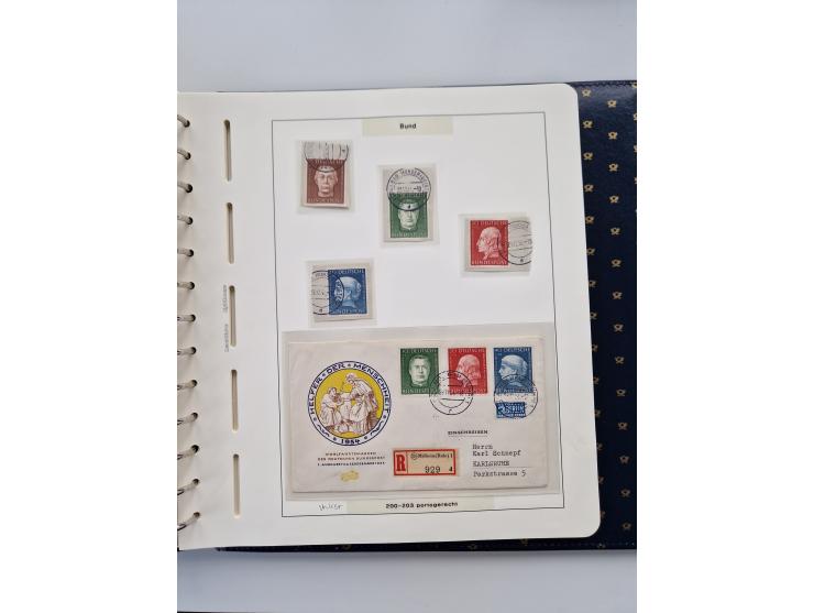 1949/90, umfangreiche Sammlung “Erst- und Letzttage” mit vielen losen Marken, Einheiten, kpl. Bogen, schönen Briefstücken, Br