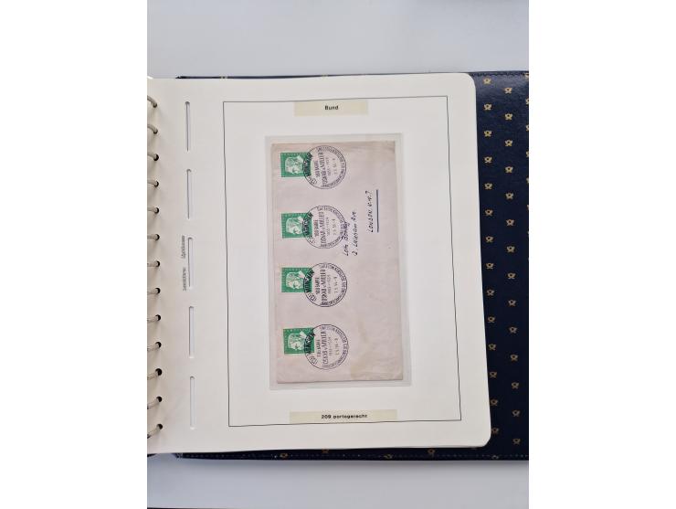 1949/90, umfangreiche Sammlung “Erst- und Letzttage” mit vielen losen Marken, Einheiten, kpl. Bogen, schönen Briefstücken, Br