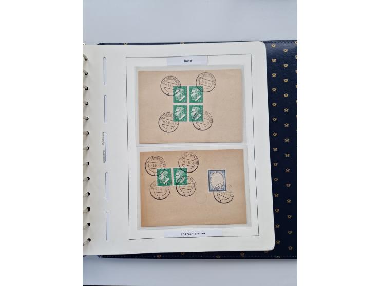 1949/90, umfangreiche Sammlung “Erst- und Letzttage” mit vielen losen Marken, Einheiten, kpl. Bogen, schönen Briefstücken, Br