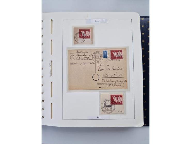 1949/90, umfangreiche Sammlung “Erst- und Letzttage” mit vielen losen Marken, Einheiten, kpl. Bogen, schönen Briefstücken, Br