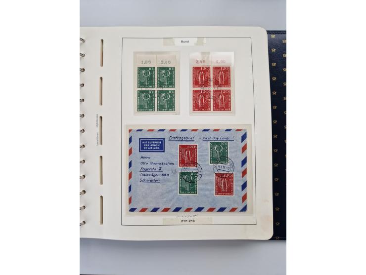 1949/90, umfangreiche Sammlung “Erst- und Letzttage” mit vielen losen Marken, Einheiten, kpl. Bogen, schönen Briefstücken, Br