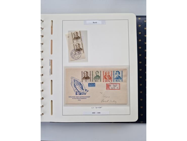 1949/90, umfangreiche Sammlung “Erst- und Letzttage” mit vielen losen Marken, Einheiten, kpl. Bogen, schönen Briefstücken, Br