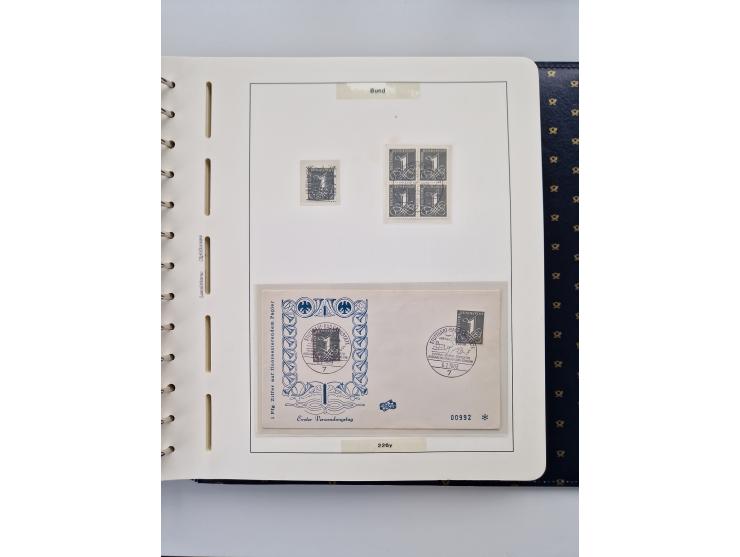 1949/90, umfangreiche Sammlung “Erst- und Letzttage” mit vielen losen Marken, Einheiten, kpl. Bogen, schönen Briefstücken, Br