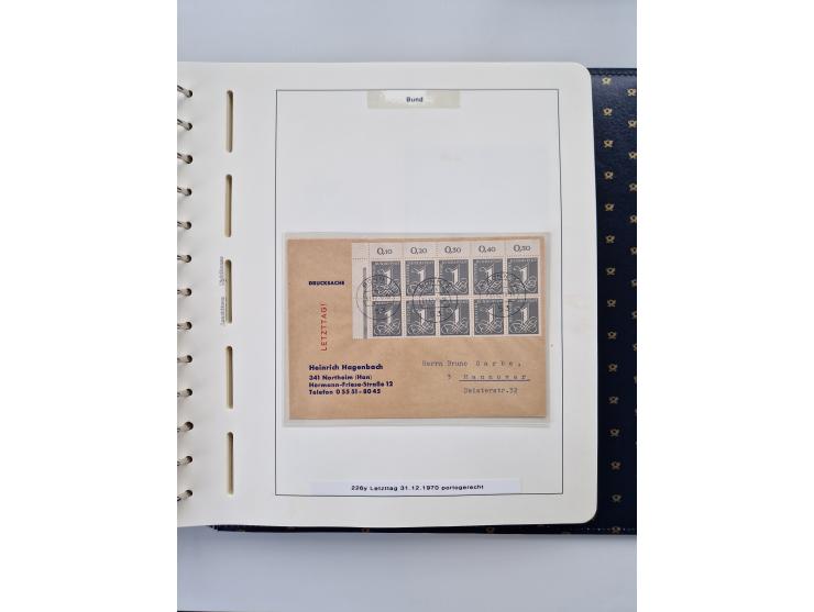 1949/90, umfangreiche Sammlung “Erst- und Letzttage” mit vielen losen Marken, Einheiten, kpl. Bogen, schönen Briefstücken, Br