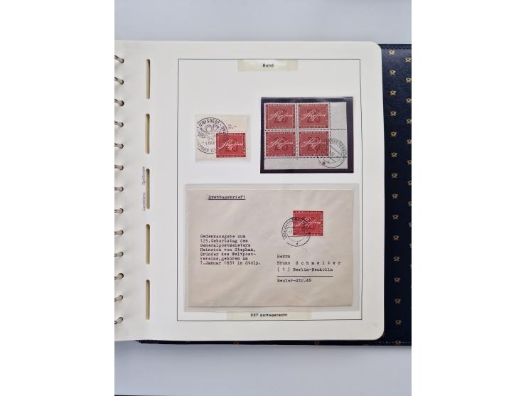 1949/90, umfangreiche Sammlung “Erst- und Letzttage” mit vielen losen Marken, Einheiten, kpl. Bogen, schönen Briefstücken, Br