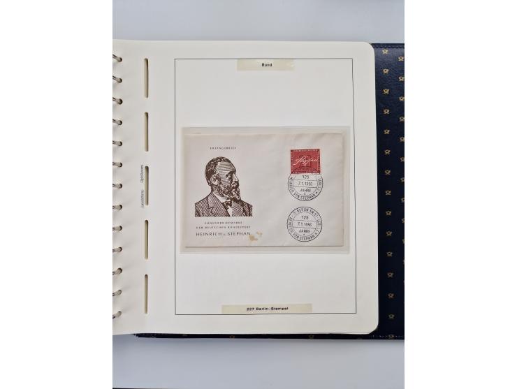 1949/90, umfangreiche Sammlung “Erst- und Letzttage” mit vielen losen Marken, Einheiten, kpl. Bogen, schönen Briefstücken, Br