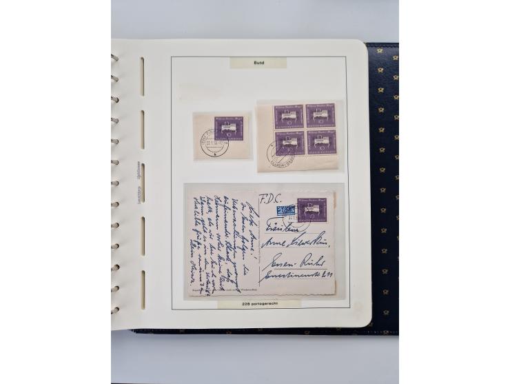 1949/90, umfangreiche Sammlung “Erst- und Letzttage” mit vielen losen Marken, Einheiten, kpl. Bogen, schönen Briefstücken, Br