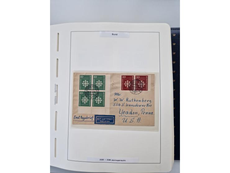 1949/90, umfangreiche Sammlung “Erst- und Letzttage” mit vielen losen Marken, Einheiten, kpl. Bogen, schönen Briefstücken, Br