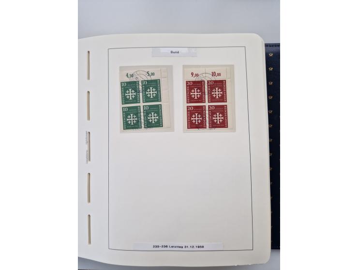 1949/90, umfangreiche Sammlung “Erst- und Letzttage” mit vielen losen Marken, Einheiten, kpl. Bogen, schönen Briefstücken, Br