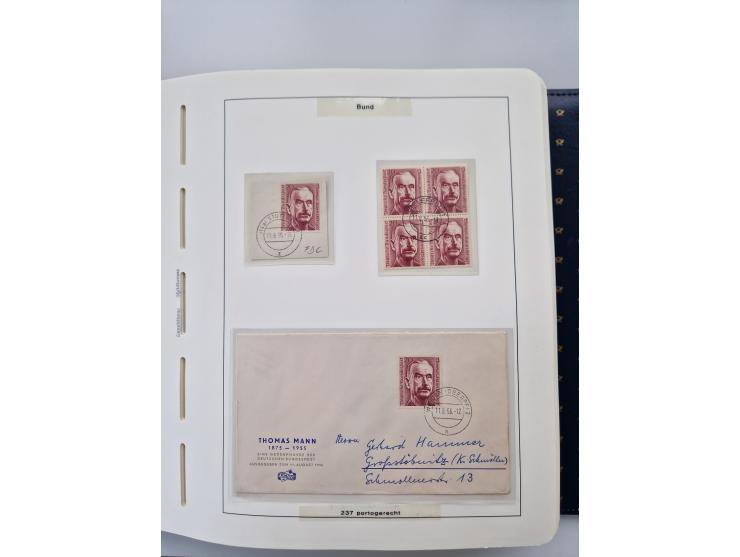 1949/90, umfangreiche Sammlung “Erst- und Letzttage” mit vielen losen Marken, Einheiten, kpl. Bogen, schönen Briefstücken, Br