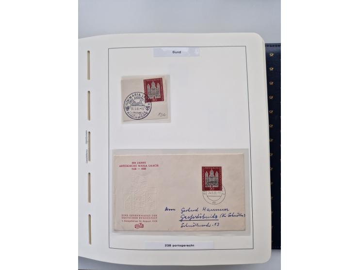 1949/90, umfangreiche Sammlung “Erst- und Letzttage” mit vielen losen Marken, Einheiten, kpl. Bogen, schönen Briefstücken, Br