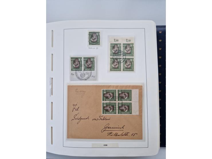 1949/90, umfangreiche Sammlung “Erst- und Letzttage” mit vielen losen Marken, Einheiten, kpl. Bogen, schönen Briefstücken, Br