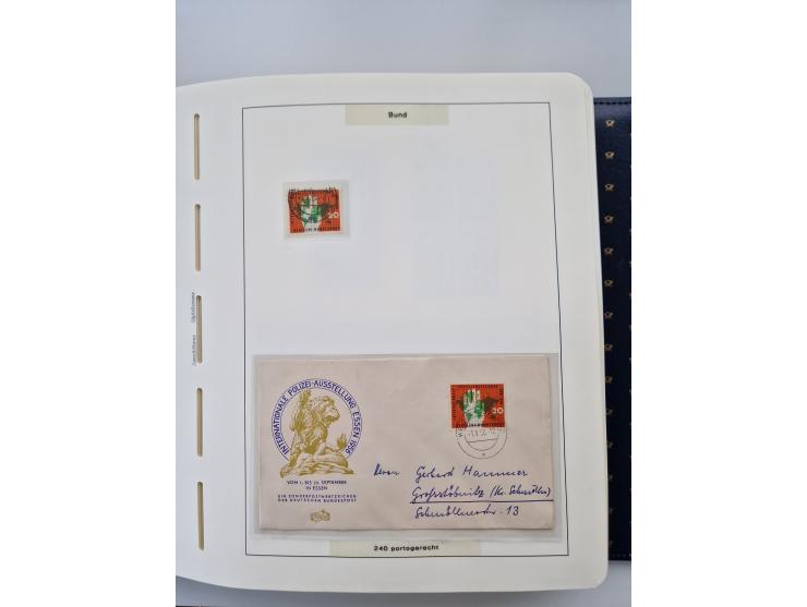 1949/90, umfangreiche Sammlung “Erst- und Letzttage” mit vielen losen Marken, Einheiten, kpl. Bogen, schönen Briefstücken, Br