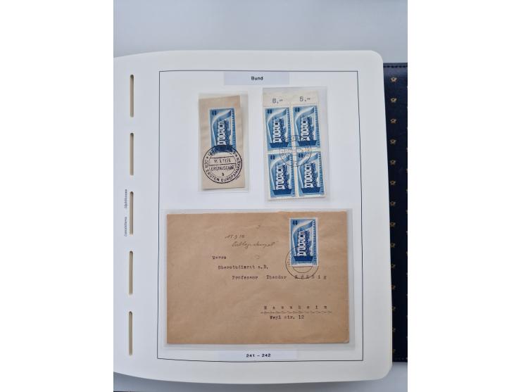 1949/90, umfangreiche Sammlung “Erst- und Letzttage” mit vielen losen Marken, Einheiten, kpl. Bogen, schönen Briefstücken, Br