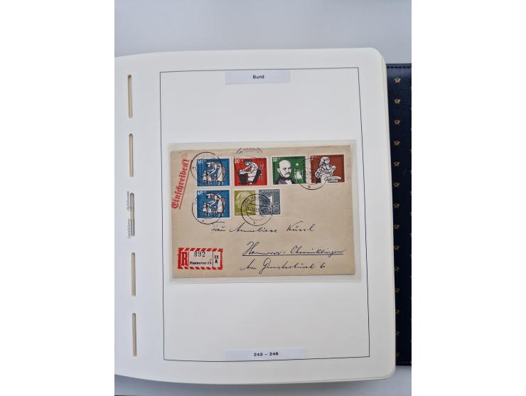 1949/90, umfangreiche Sammlung “Erst- und Letzttage” mit vielen losen Marken, Einheiten, kpl. Bogen, schönen Briefstücken, Br