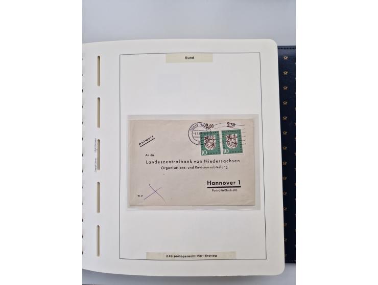 1949/90, umfangreiche Sammlung “Erst- und Letzttage” mit vielen losen Marken, Einheiten, kpl. Bogen, schönen Briefstücken, Br