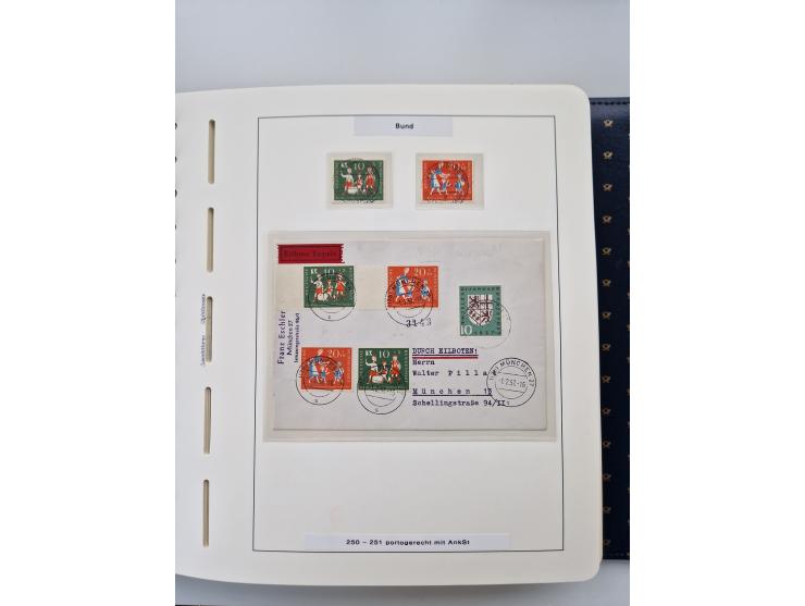 1949/90, umfangreiche Sammlung “Erst- und Letzttage” mit vielen losen Marken, Einheiten, kpl. Bogen, schönen Briefstücken, Br