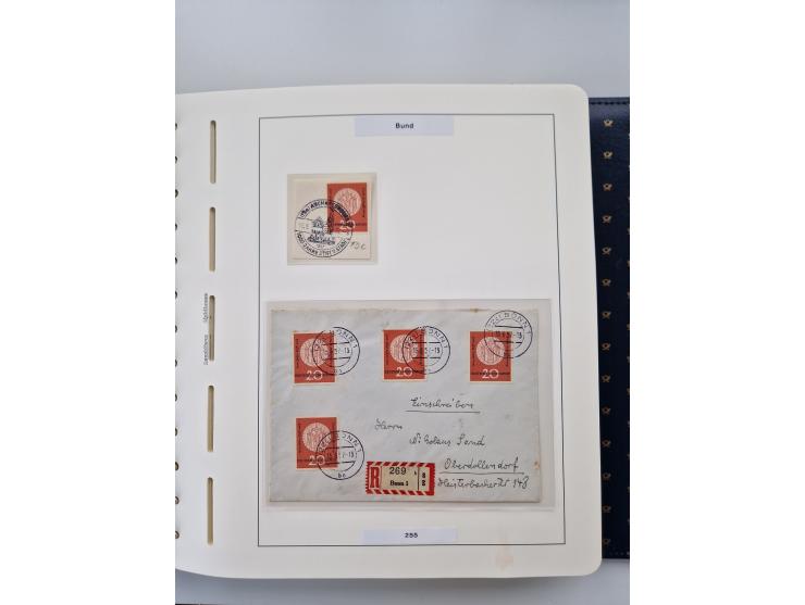 1949/90, umfangreiche Sammlung “Erst- und Letzttage” mit vielen losen Marken, Einheiten, kpl. Bogen, schönen Briefstücken, Br