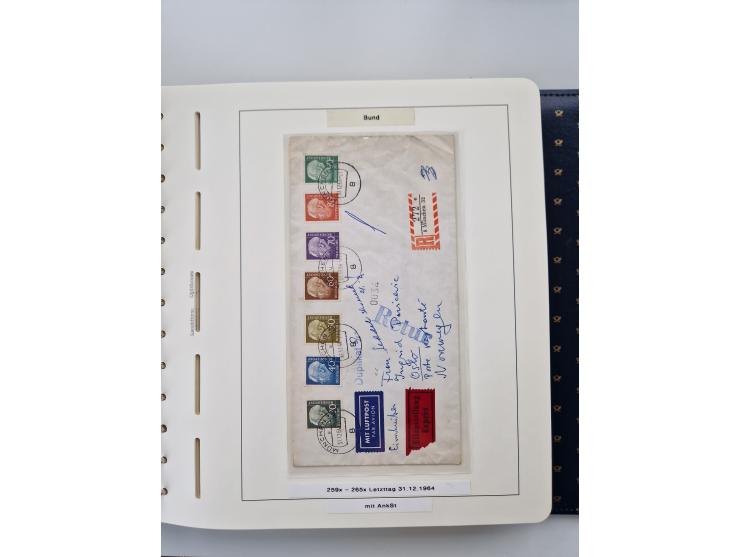 1949/90, umfangreiche Sammlung “Erst- und Letzttage” mit vielen losen Marken, Einheiten, kpl. Bogen, schönen Briefstücken, Br