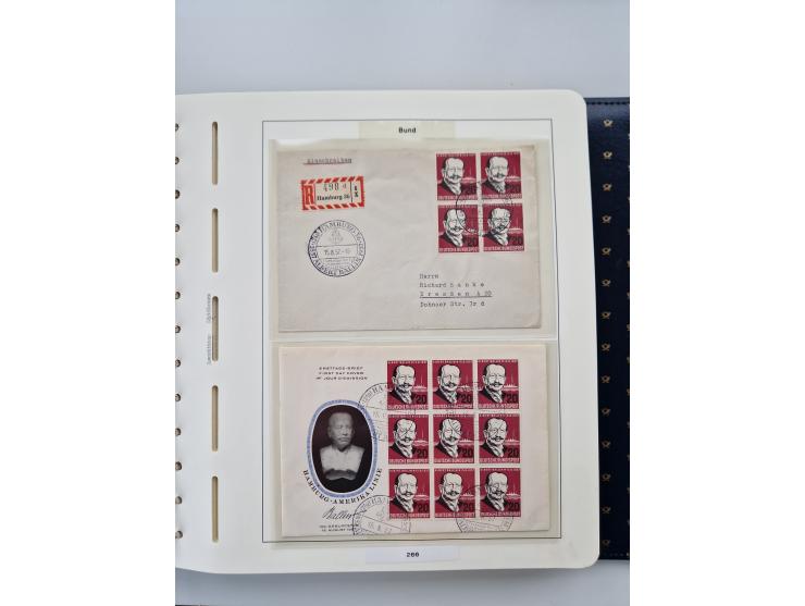 1949/90, umfangreiche Sammlung “Erst- und Letzttage” mit vielen losen Marken, Einheiten, kpl. Bogen, schönen Briefstücken, Br