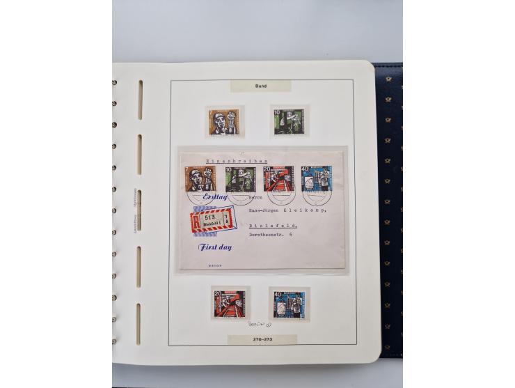 1949/90, umfangreiche Sammlung “Erst- und Letzttage” mit vielen losen Marken, Einheiten, kpl. Bogen, schönen Briefstücken, Br