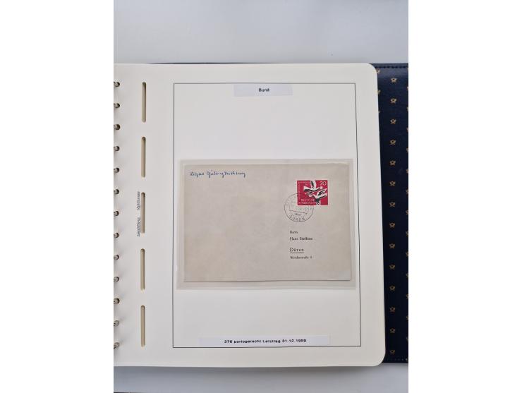 1949/90, umfangreiche Sammlung “Erst- und Letzttage” mit vielen losen Marken, Einheiten, kpl. Bogen, schönen Briefstücken, Br