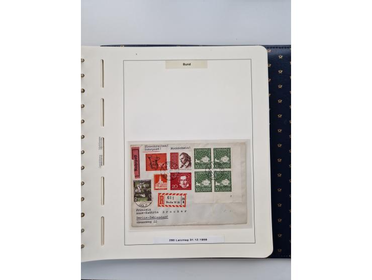 1949/90, umfangreiche Sammlung “Erst- und Letzttage” mit vielen losen Marken, Einheiten, kpl. Bogen, schönen Briefstücken, Br