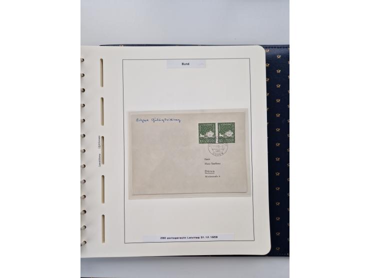 1949/90, umfangreiche Sammlung “Erst- und Letzttage” mit vielen losen Marken, Einheiten, kpl. Bogen, schönen Briefstücken, Br