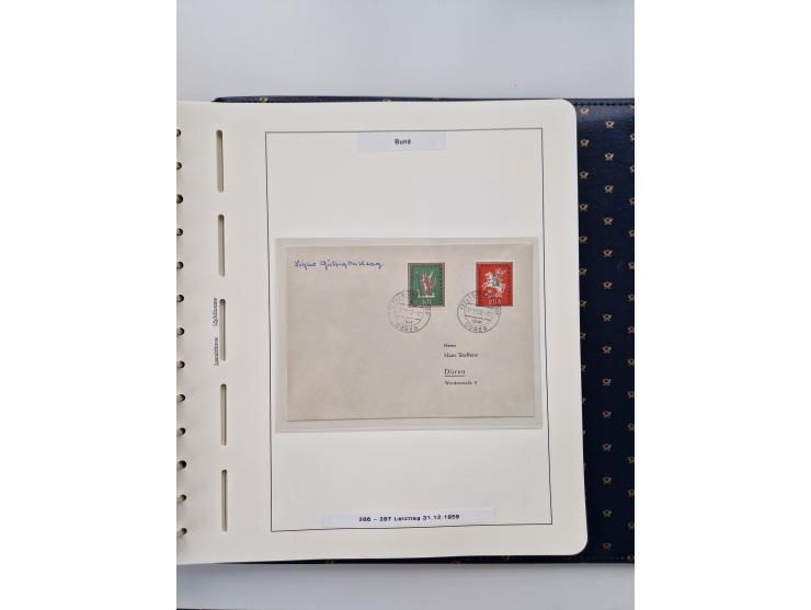 1949/90, umfangreiche Sammlung “Erst- und Letzttage” mit vielen losen Marken, Einheiten, kpl. Bogen, schönen Briefstücken, Br