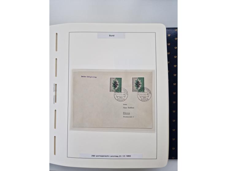 1949/90, umfangreiche Sammlung “Erst- und Letzttage” mit vielen losen Marken, Einheiten, kpl. Bogen, schönen Briefstücken, Br