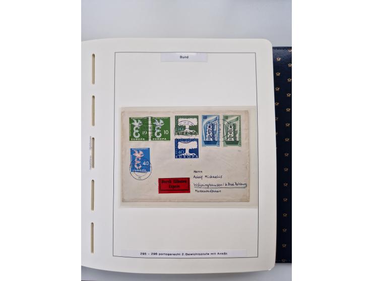 1949/90, umfangreiche Sammlung “Erst- und Letzttage” mit vielen losen Marken, Einheiten, kpl. Bogen, schönen Briefstücken, Br