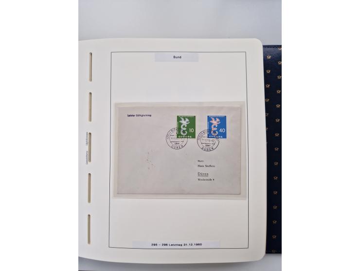 1949/90, umfangreiche Sammlung “Erst- und Letzttage” mit vielen losen Marken, Einheiten, kpl. Bogen, schönen Briefstücken, Br