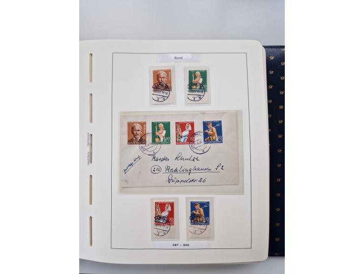 1949/90, umfangreiche Sammlung “Erst- und Letzttage” mit vielen losen Marken, Einheiten, kpl. Bogen, schönen Briefstücken, Br