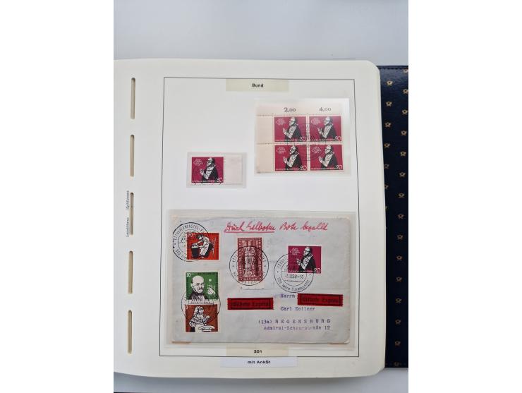 1949/90, umfangreiche Sammlung “Erst- und Letzttage” mit vielen losen Marken, Einheiten, kpl. Bogen, schönen Briefstücken, Br