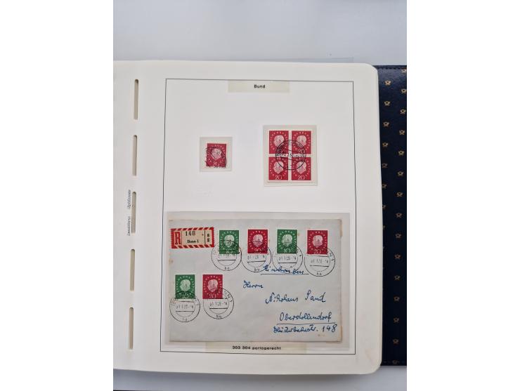 1949/90, umfangreiche Sammlung “Erst- und Letzttage” mit vielen losen Marken, Einheiten, kpl. Bogen, schönen Briefstücken, Br